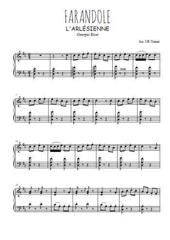 Téléchargez l'arrangement pour piano de la partition de Farandole de L'Arlésienne en PDF